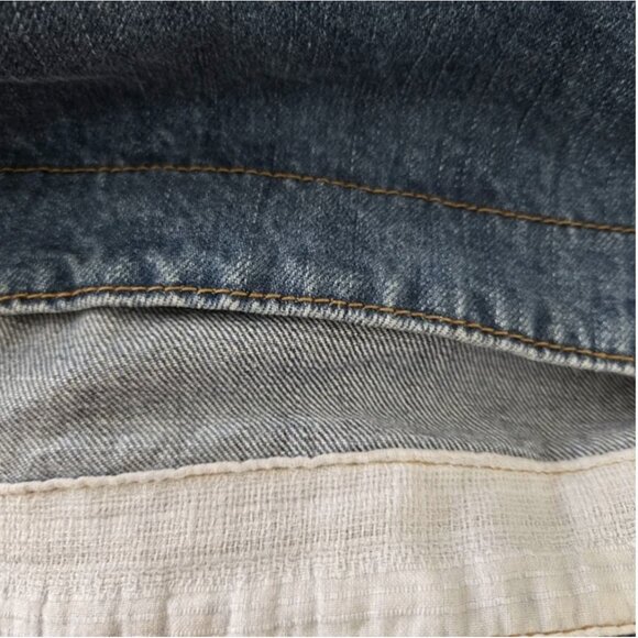 FREE PEOPLE 'DREAMING OF DENIM' TUNIC TOP MINI DRESS BOHO WESTERN RODEO (M) - Picture 5 of 7